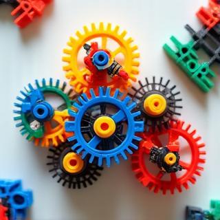 STEM robotics kit with colourful gears